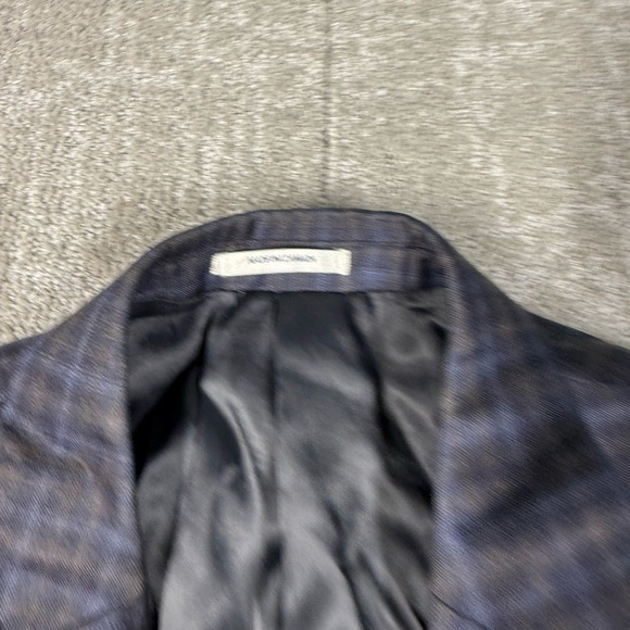 Peter Millar Flynn Classic Fit Blue Gray Plaid Wool Sport Coat Blazer Jacket 40R - Picture 2 of 11
